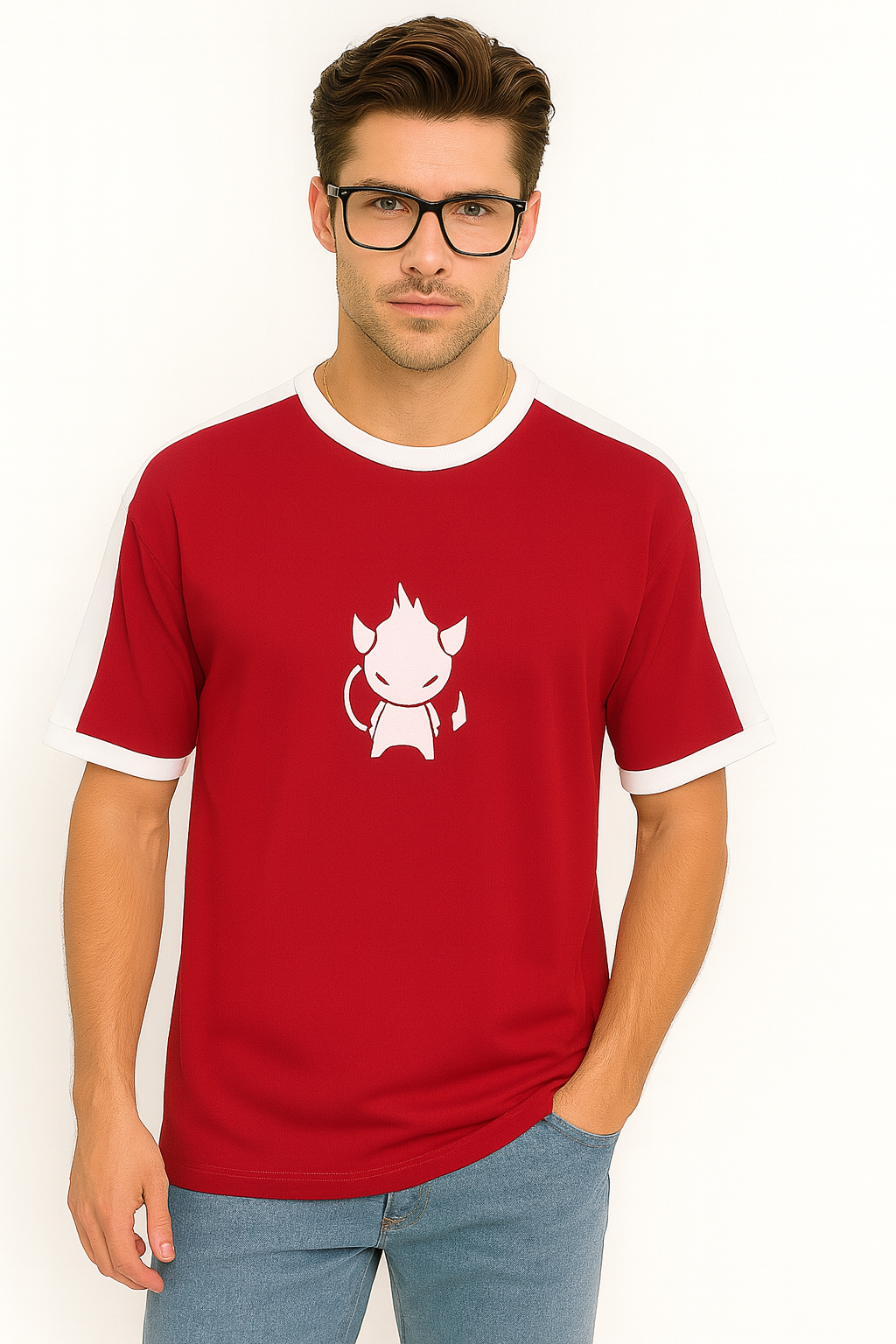 DEVIL FLAME DROP SHOULDER TEE