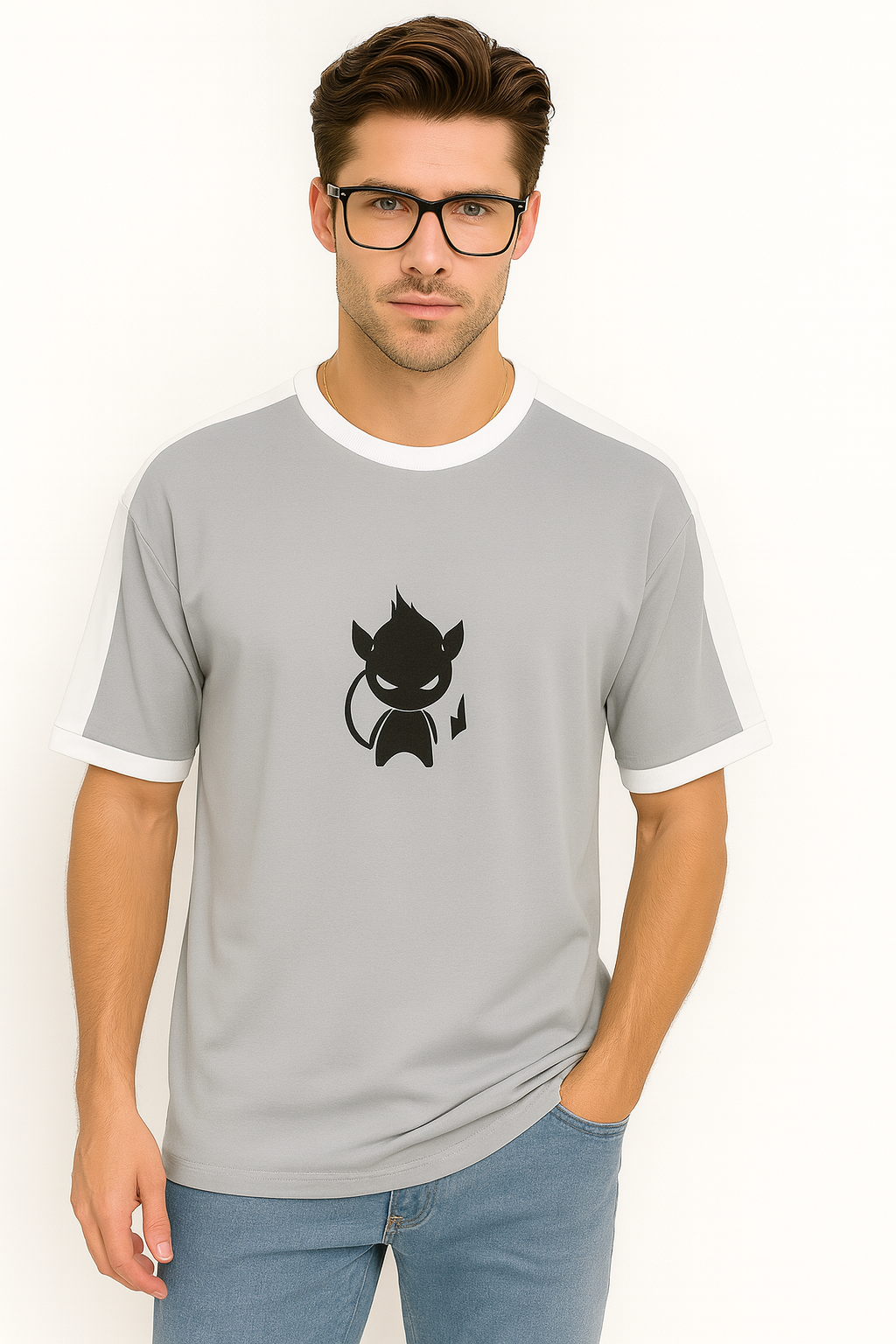 DEVIL FLAME DROP SHOULDER TEE
