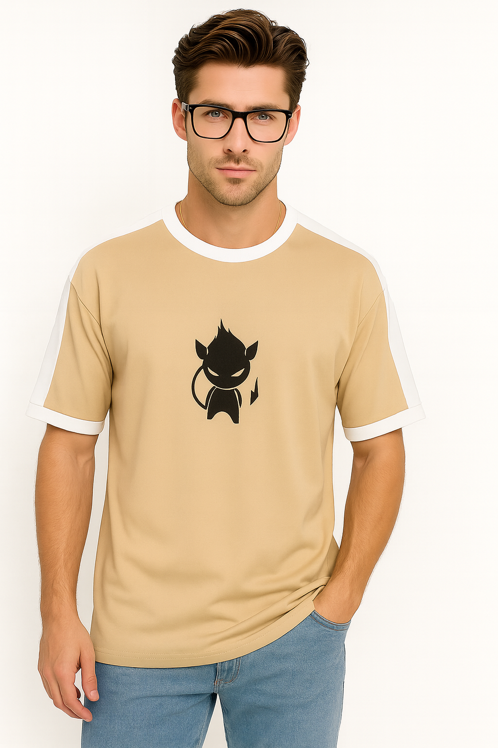 DEVIL FLAME DROP SHOULDER TEE