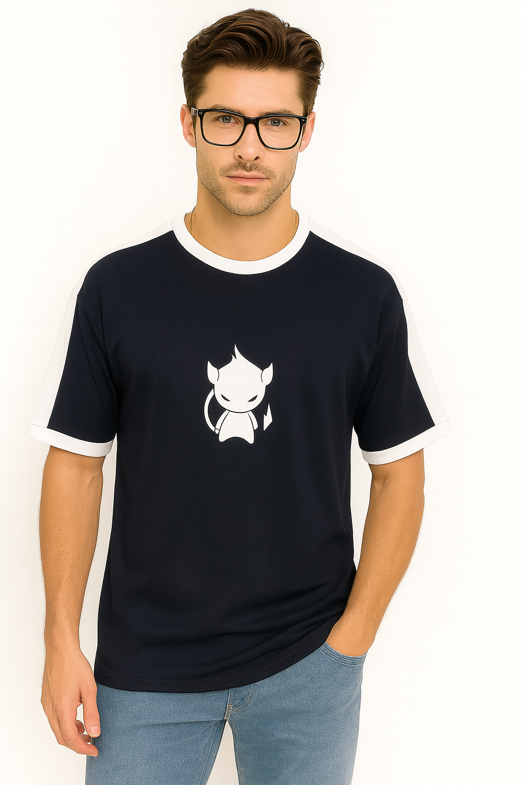 DEVIL FLAME DROP SHOULDER TEE