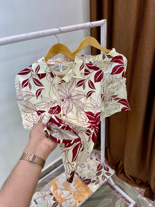 Floral Linen Nicker Suit